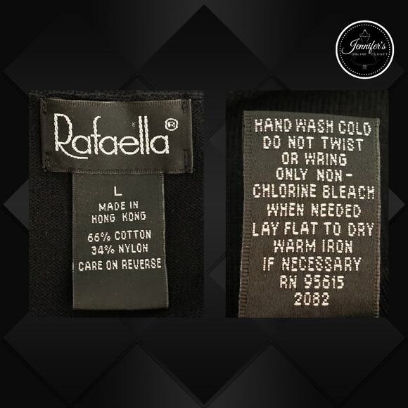 Rafaella Women's Ribbed V-Neck 3/4 Sleeve Cardigan Size L - Picture 6 of 8